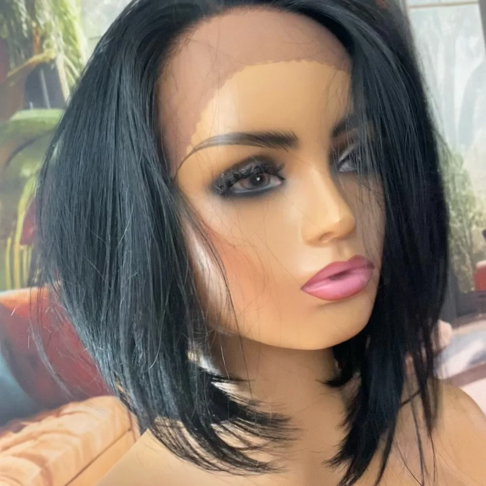 NEW! Free part Lace Front Wig - black angled bob